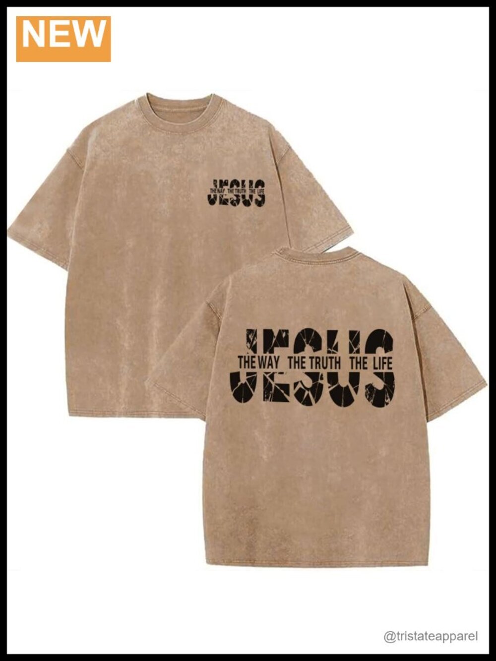 Oversized Acid Wash Christian Graphic Tee - Unisex Faith Tee